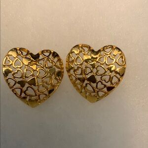 Gold Heart-Shaped Earrings